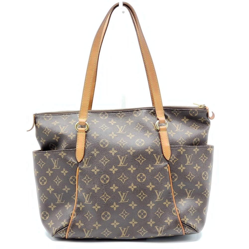 Louis Vuitton Monogram Canvas Brown Tote with Tan Leather Trim